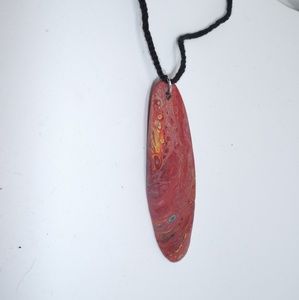 Red lava Driftwood Necklace